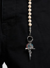 Beaded Rose Cross Coin Pants Chain