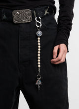Beaded Rose Cross Coin Pants Chain