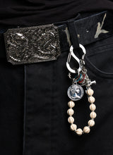 Beaded Rose Cross Coin Pants Chain