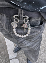 Beaded Rose Cross Coin Pants Chain