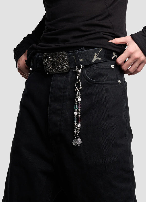Natural Stone Beaded Metal Pants Chain
