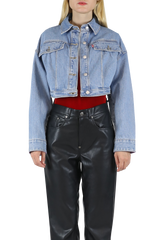 Embroidered cropped tucker jacket