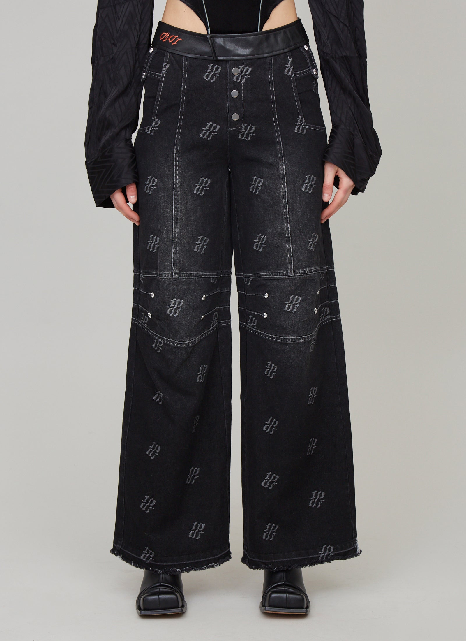 Patchwork wide washed denim pants – HITCHHIKER