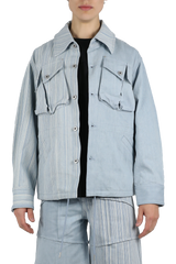 Multi-texture denim jacket