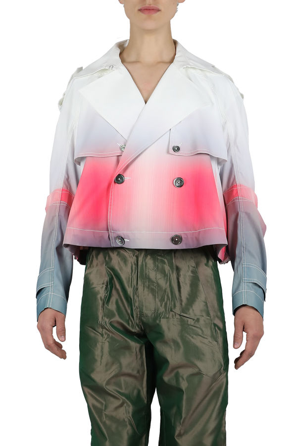 Gradient jacket - white pink blue
