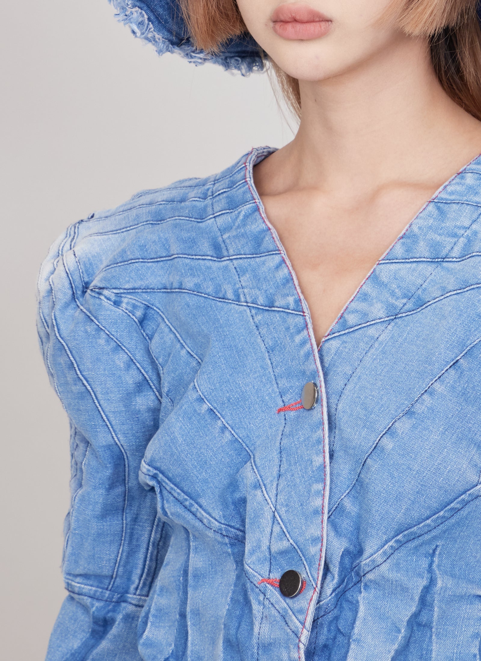 Swirl bleached shoulders denim jacket – HITCHHIKER