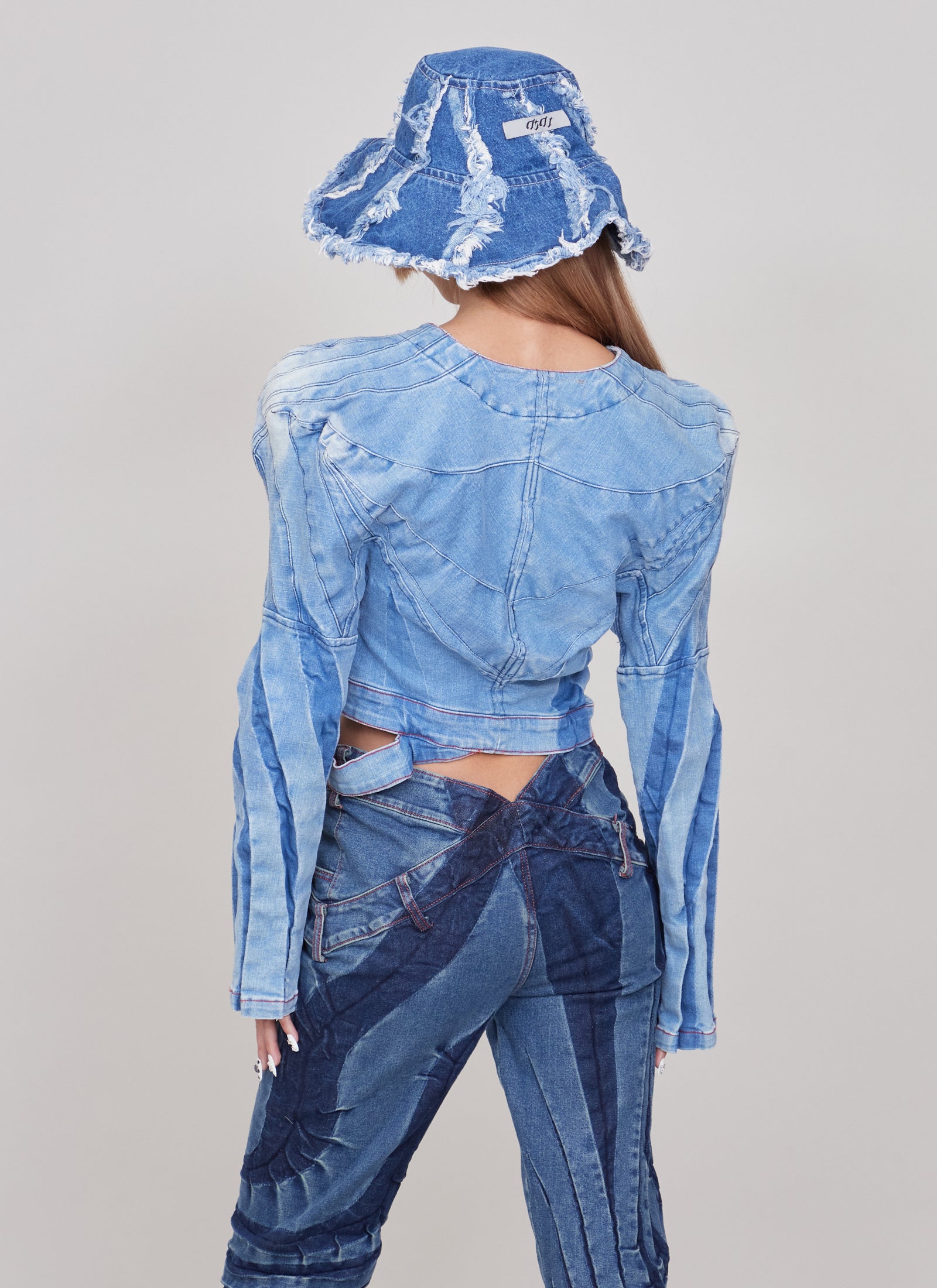 Swirl bleached shoulders denim jacket – HITCHHIKER