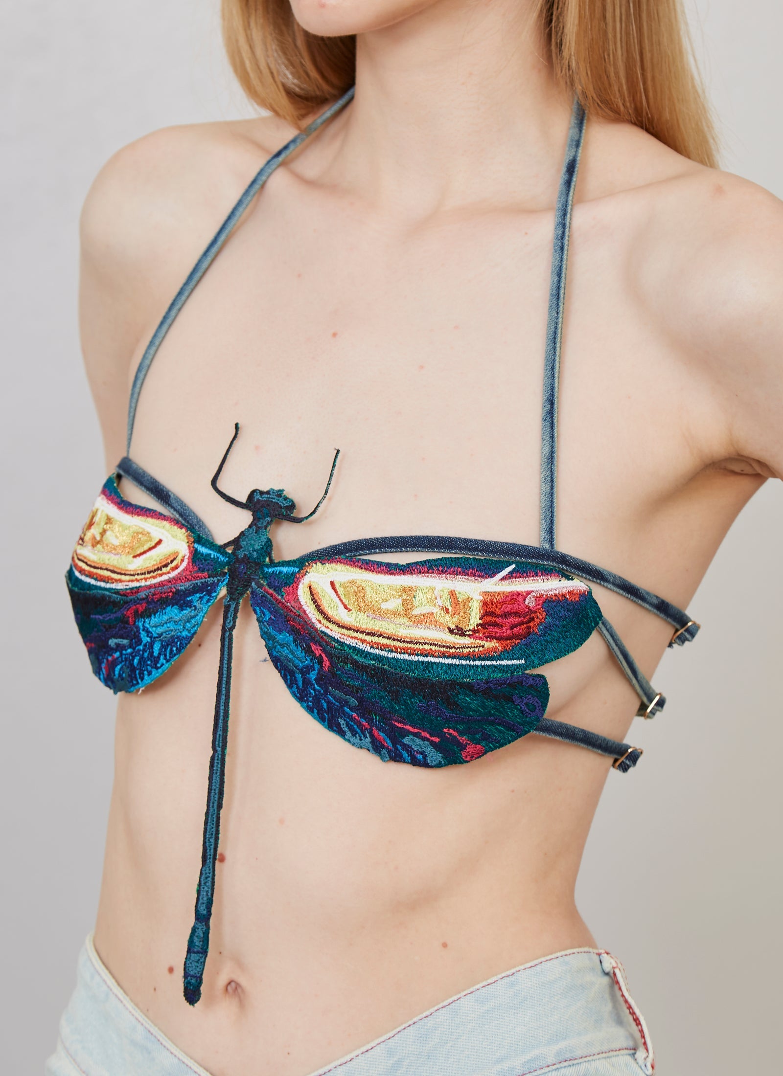 Embroidered dragonfly headlights bra – HITCHHIKER